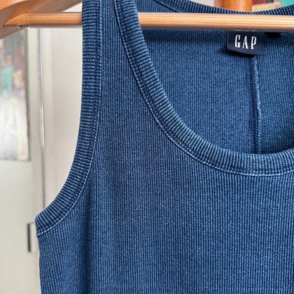 GAP - Rib Midi Tank Dress in Medium Blue Indigo - Picture 6 of 10